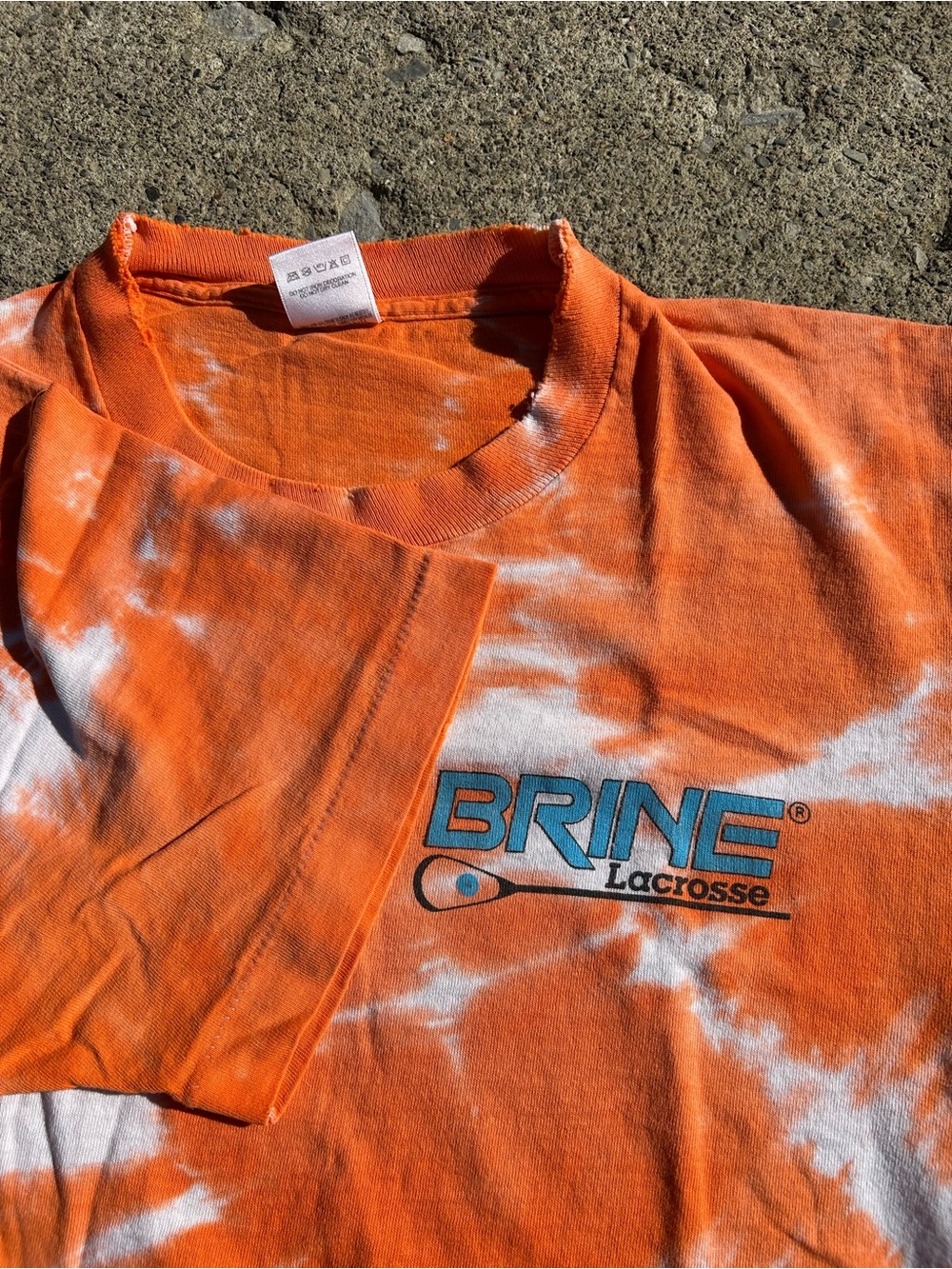 Vintage 90’s BRINE Lacrosse Tie-Dye Orange single stitch Tee